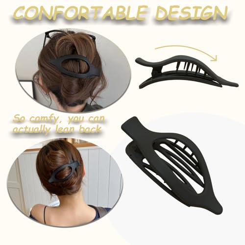 Flat Claw Clips for Women, Large Duckbill French Hair Clips, 6 Pack Non-Slip Matte Hair Accessories for Thick & Thin Hair