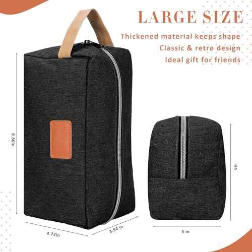 Paterr 8 Pieces Groomsmen Gift Bags Toiletry Bag for Men Hanging Travel Toiletry Bag Water Resistant Shaving Bag Portable Storage Bags Christmas Gifts(Black)