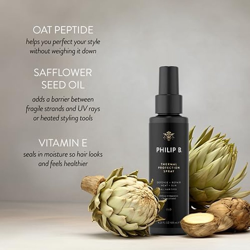 PHILIP B Thermal Protection Spray 4.2 oz. (125 ml) | Plump, Shine & Protect Hair from Heated Hair Tools
