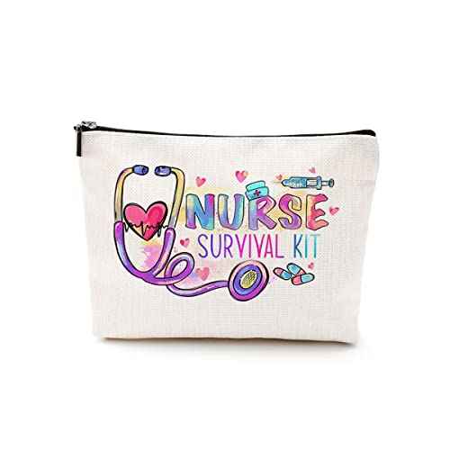 DJHUNG Funny Love Nurse Makeup Bag Nurse Accessories for Work Nurse Gifts for Women Nursing Bag for Women Female Her Wife Mom Graduation Birthday Thank You Retirement Gifts Nurse Survival Kit
