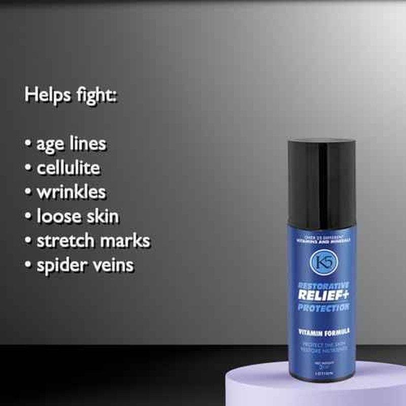 K5 Restorative Relief+ Protection ? Age-Defying, Moisturizing Cream ? Made in USA ? Vitamins, Collagen and Niacinamide, 8oz