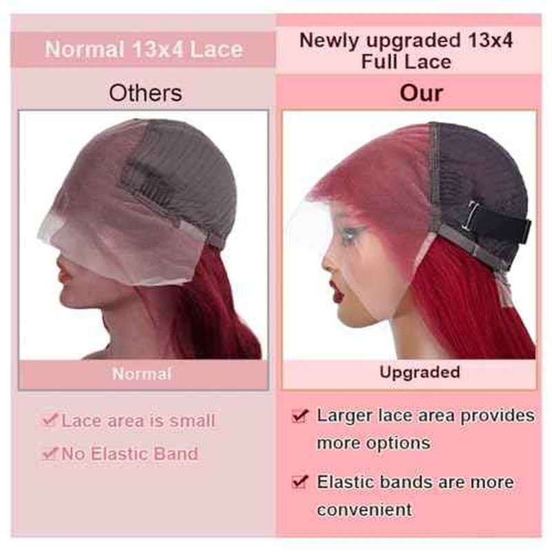 SOSATISFY 26 Inch 99J Burgundy Lace Front Wigs Human Hair 200 Density 13x4 HD Lace Front Wigs Straight Lace Wigs for Black Women Glueless Wig Pre Plucked Bleached Knots with Baby Hair