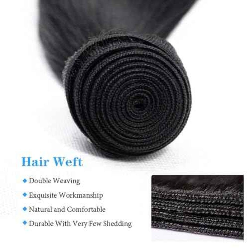 Straight Bundles Human Hair Brazilian Virgin Human Hair Bundles 16 16 16 Inch 100% Unprocessed Straight Hair Double Weft Deals Human Hair Extensions Natural Black