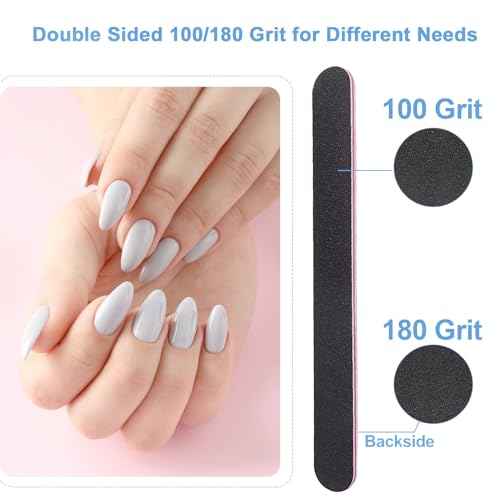 Nail File and Buffer Set, 4 Way Nail Buffers Shine Kit Professional Nail Files for Natural Nails Manicure Filer Filing Polishing Buff Nail Care Smoother Buffing Fingernail 100/120/240/600/3000 Grit