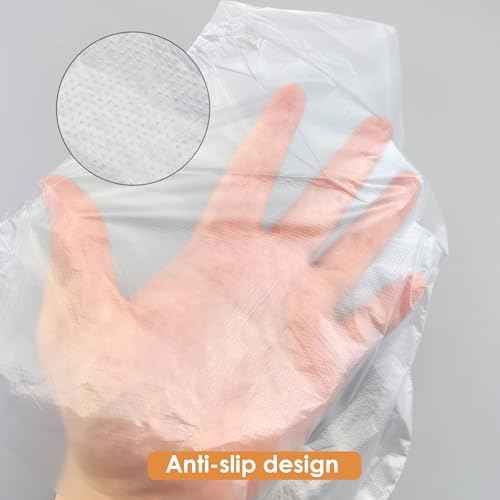 Quacc 100 PCS Plastic Disposable Foot Covers, Paraffin Bath Liners for Feet, Clear Foot Mask Socks for Pedicure, Spa, Trial Shoe