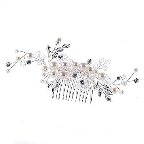 Urberry Bridal Flower Side Hair Clips Pearl Bridal Headpiece Wedding Accessories