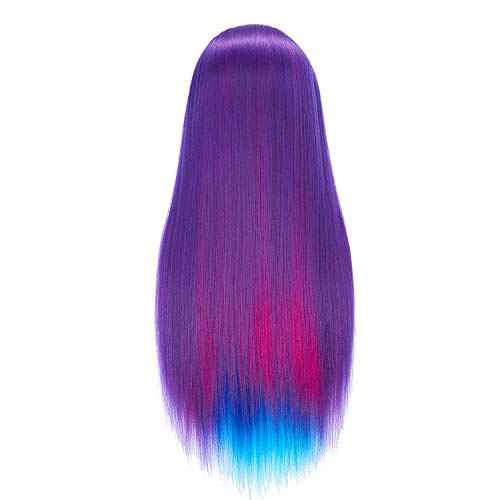 Traininghead 26"-28" Mannequin Head Hair Styling Training Practice Head Manikin Cosmetology Doll Head Synthetic Fiber Hair Hairdressing Training Model with Free Clamp Stand (1813W0320)