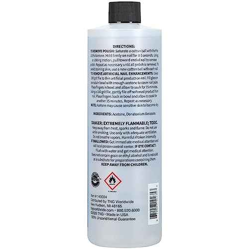 ForPro Professional Collection 100% Pure Acetone, Professional Nail Polish Remover for Natural, Artificial, Acrylic, and Sculptured Nails, Removes Gel Polish, Glue, and Glitter, 16 fl. oz.