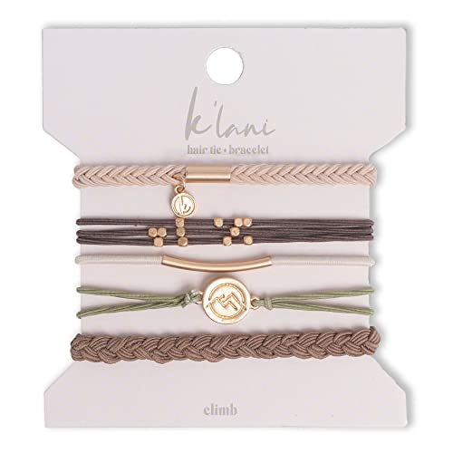 K'lani Hair Tie Bracelets for Women - Elastic Hair Bands That Double as Stylish Jewelry - Climb - Medium