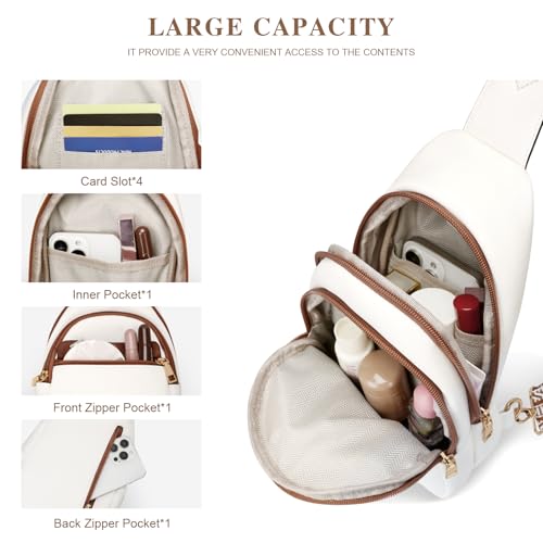 Christmas Birthday Gifts for Women Mom Wife Crossbody Bags Sling Bag Fanny Packs for Women with Initial Chest Bag