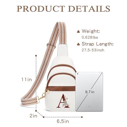 Christmas Birthday Gifts for Women Mom Wife Crossbody Bags Sling Bag Fanny Packs for Women with Initial Chest Bag