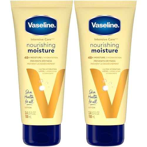 Vaseline Lotion, Intensive Care Nourishing Moisture 2-Pack ? Moisturizer with Oat Extract + Ultra-Hydrating Lipids for Healing Extremely Dry Skin, 3.4 Oz Ea