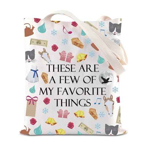 FOTAP Sound Music Inspired Gifts My Favorite Things Song Makeup Bag Musical Movie Tote Bag Theater Party Gifts (favorite things T)