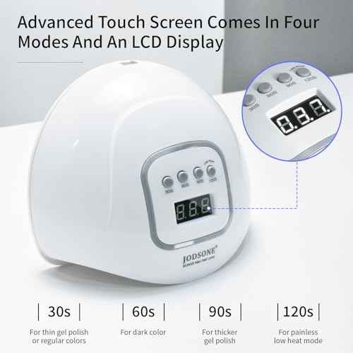 JODSONE U V LED Nail Lamp, Nail Dryer for Gel Polish, Led Light with Automatic Sensor & 4 Timers