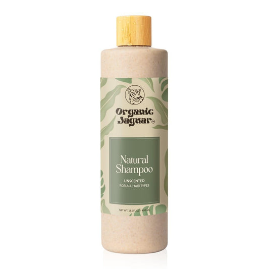 Organic Jaguar Natural Shampoo for Hair Care, Sulfate Free Shampoo with Castor Oil, Honey, Biotin, Glycerin, Aloe Vera & Mild Thickening Agent, Unscented, Dry to Color Treated to All Hair, 13.5 fl oz