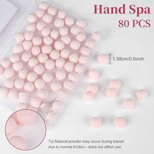 Manicure Spa Balls 8oz -Rose Soak Balls Moisturizing Tablets Cuticle Soften Bombas Efervescentes Para Pedicure Spa Nail Supplies Tools for Hand Soak Pedicure Soak Nail Care Nail Salon£¨80count£©