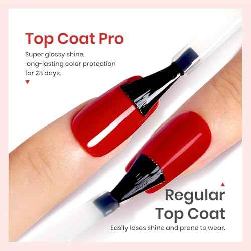 Vishine Top Coat- 15ML No Wipe Top Coat Gel Nail Polish High Gloss Shine Finish Long Lasting Home DIY Professional Manicure