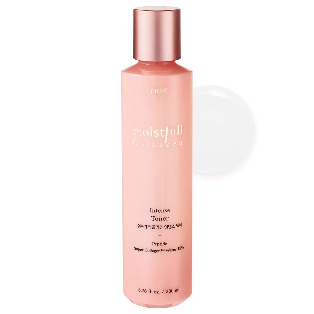ETUDE Moistfull Collagen Intense Facial Toner 200ml | Hydrating Super Collagen Skin Care | Korean Moisturizing With Low-Molecular Peptides for All Skin Types