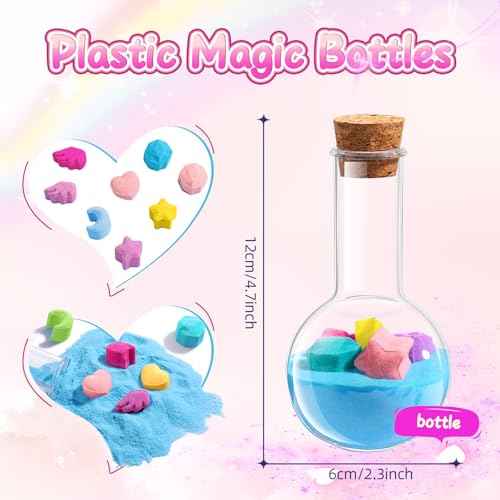 MeCids Magic Potion Bubble Bath Bombs for Kids -Bath Color Tablets Bath Potions for Toddlers Ages 4-12 Fun Science Kit Gift for Birthday, Halloween£¬Christmas- 6 Pack (Shaped Gems & Stars)