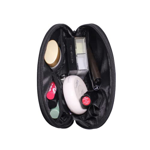 MNSRUU Women Cosmetic Bag for Purse Small Moth Skull Moon Esoteric Makeup Bag Accessories Purse Bag Travel Organizer Pouch with Compartment