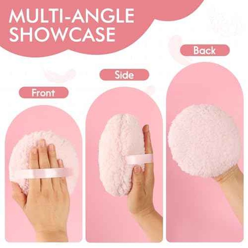 WSYUB Powder Puff, 6" Body Powder Puff, Powder Puff for Body, Body Powder Puffs and Container, Fluffy Soft Large,Pink