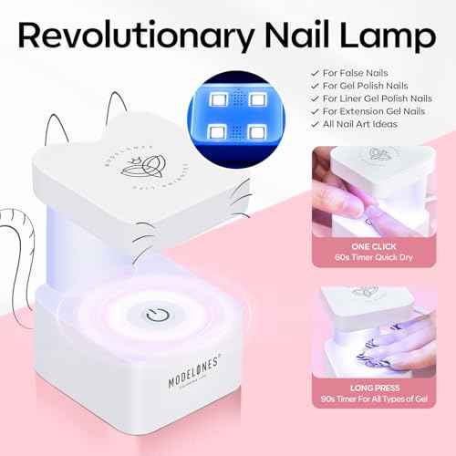 modelones Gel Nail Kit Short Oval Round, Upgrade 510Pcs Fake Nails 15Sizes, 9-in-One Glue Prep Dehydrator & Mini U V Light Clipper, Pre-shaped Half Matte Press on Oval Tips for Extension DIY Salon