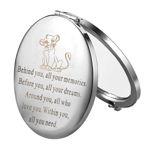 FEELMEM The Inspire Gift Lion Compact Mirror Inspiration Gift Lion Fans Gift Behind You All Your Memories