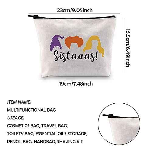 WCGXKO Sistaaas Sanderson Sisters Inspired Zipper Pouch Makeup Bag (Sistaaas)