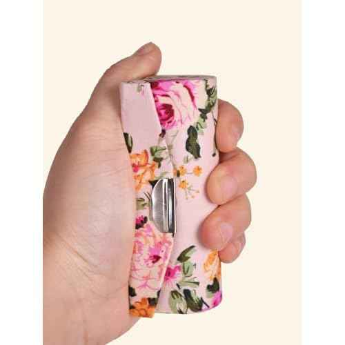 12 Pcs Lipstick Case with Mirror Floral Design Lipstick Holder Flower Printing Lip Stick Box (Pattern A)