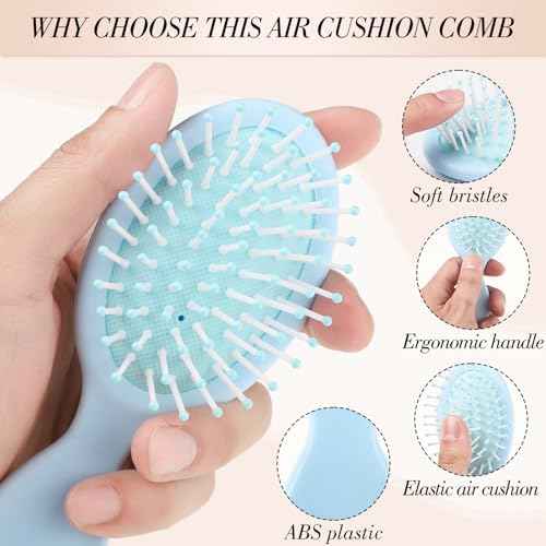 30 Pcs Mini Wet Hair Brush and Wide Hair Combs, Travel Detangling Brush for Most Hair Types Stocking Stuffers for Women Girls