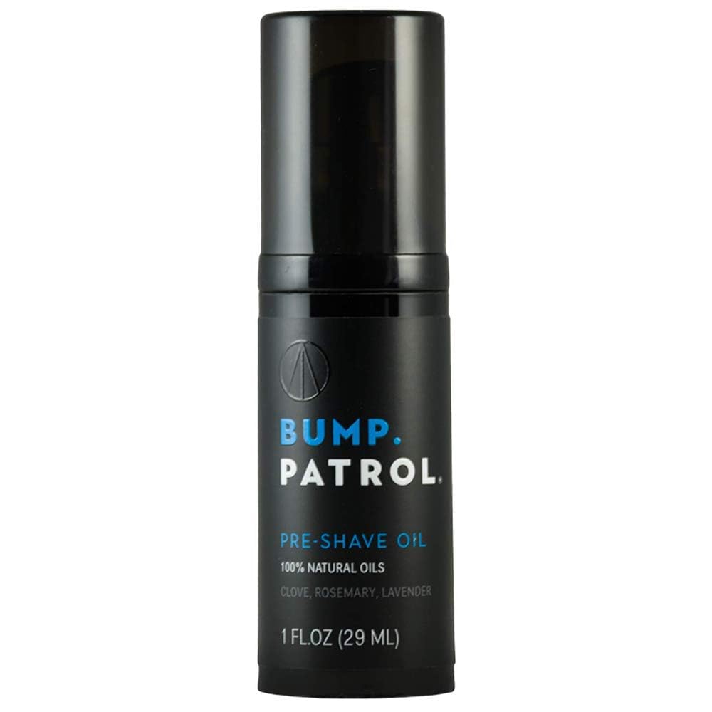 Bump Patrol Pre Shave Oil for Men with Natural Essential Oils – Smooth Razor Glide, Face and Head Shaving Prep, Lightweight Travel Size Pre Shave for Men - 1 oz (Pack of 4)