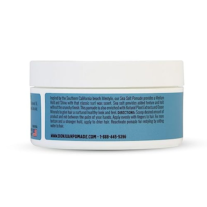 Don Juan Sea Salt Pomade | Water Based | Medium Hold | Medium Shine | Natural Plant Extracts and Ocean Minerals | Surf Wax Scent, 4 oz Pack of 3