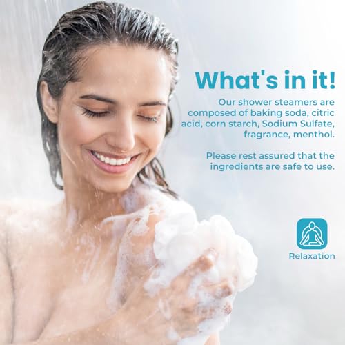 Shower Steamers 8 Pack Set Shower Bombs Tablets in Box with 8 Fragrances with Shea Butter for Self-Care & Relaxation, Idea for Mother's Day, Women and Men