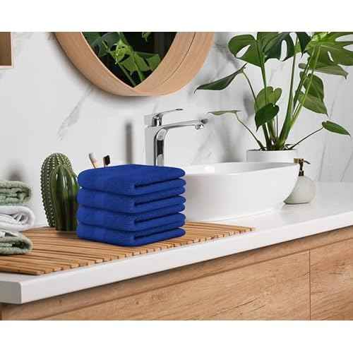 Avalon Towels Luxury Washcloths Value Pack of 12 ? Premium Cotton, Soft & Absorbent Wash Cloths for Body and Face, Hotel and Spa Quality Wash Clothes, Quick Dry and Machine Washable (Royal Blue)