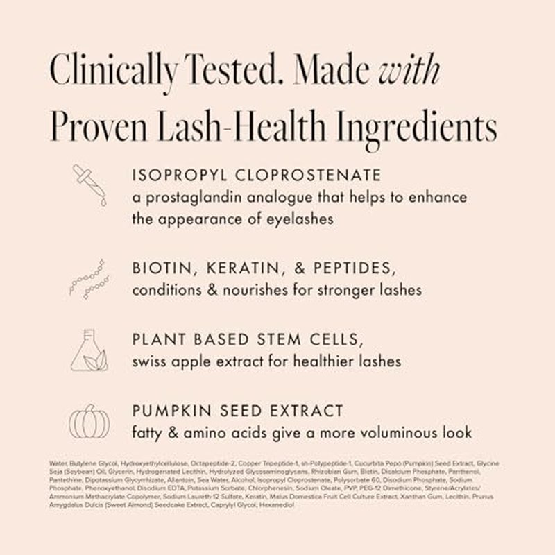 Borboleta Lash Serum, Eyelash Serum for Longer, Thicker, and Fuller Looking Natural Eyelashes, (Full Size, 3 Month Supply)