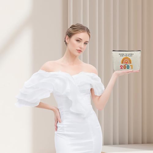 Ancpeany 18th Birthday Gifts for Girls: Makeup Bag, 2007 Happy 18th Birthday Decorations, Cosmetic Travel Pouch