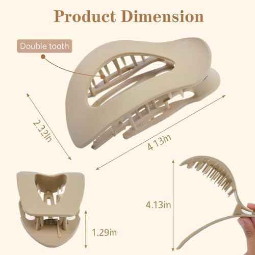 8 PCS Flat Hair Clips for Women, French Design Flat Hair Claw Clips, Strong Hold Matte Hair Barrettes for Women Thin Hair, Duck Billed Hair Clips for Daily Styling Christmas Gifts
