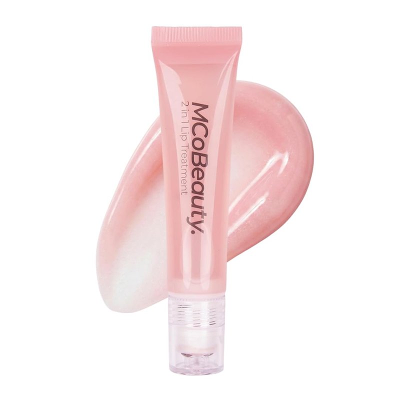 MCoBeauty Glow and Treat 2-in-1 Lip Treatment Berry - Tinted Lip Oil with Squalane Roller Ball Applicator - Glossy Moisturizing Lip Balm Gloss for Dry Lips - Vegan Cruelty Free Lip Care - 10ml