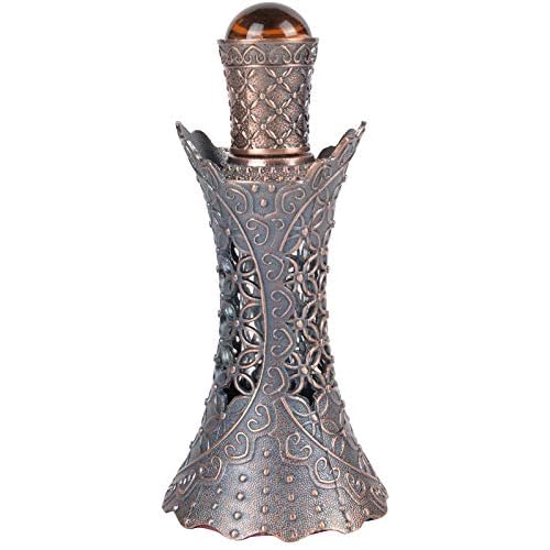 Nerien Essential Oil Dropper Bottle, Vintage Empty Refillable Cosmetic Container, Retro Fragrance Perfume Bottle, Hollow Ancient Glass Organizer for Home Travel Indoor Deocr, 15ML/0.51OZ, Bronze