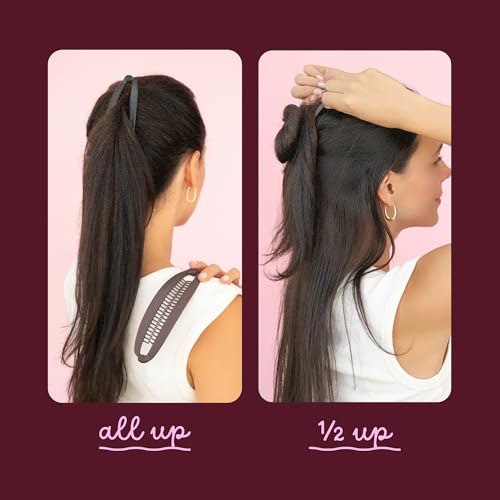 Cobana Banana Clip Hair Clips - Volumizing Hair Claw Clips & Hair Styling Accessories for Thick & Thin Hair - Large 6'' Set of 2 (Black and Brown)