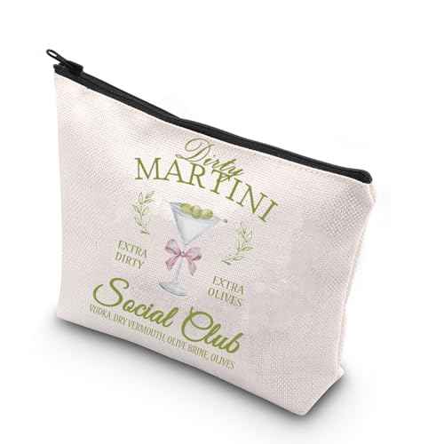 WCGXKO Hostess Bar Bag Novelty Makeup Bag Alcohol Gift Housewarming Gift Zipper Pouch Cosmetic Bag (Dirty MARTINI Bag)