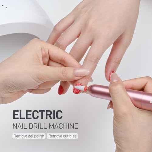 GAOY Electric Nail Drill for Acrylic and Gel, USB Electric Nail File, Portable Efile with Drill Bits, Manicure Pedicure Tools for Home Salon, Pink