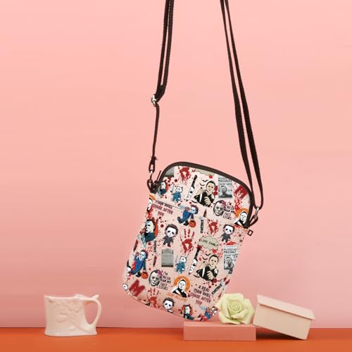 TSOTMO Horror Movie Horror Characters A Real Man Will Chase After You Makeup Bag Funny Halloween Scary Halloween Movie Gift (A Real Man CR)