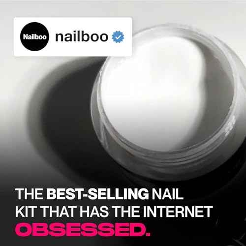 Nailboo Here's a Tip Premium Dip Nails Starter Kit, Nail Powder Dip Kit for DIY At Home Manicure, Includes Dipping Powder and Liquids, White