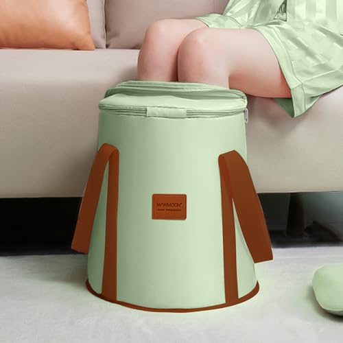 25L Collapsible Bucket Foot Bath Basin£¬ Multifunctional Portable Foot Bath Tub Bag with Handles,Travel Outdoor Camping Portable Foot Soaking Spa Bucket (Green)