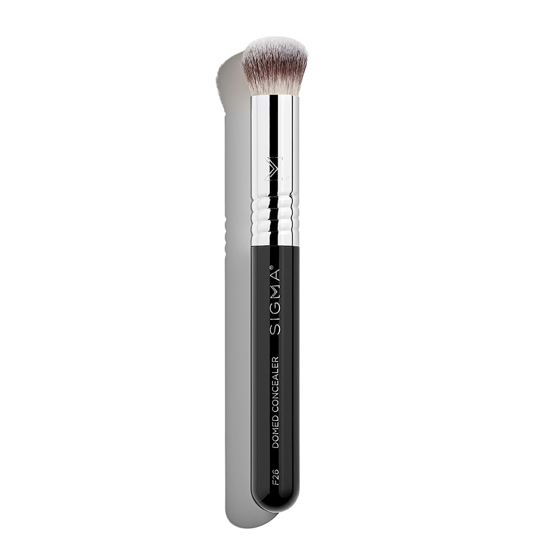 Sigma Beauty F26 Domed Concealer Brush — Under Eye Corrector, Ultra-Soft Dense Rounded Fibers, Waterproof Handle with SigmaAlloy Ferrule - Makeup Brush for Cream or Liquid