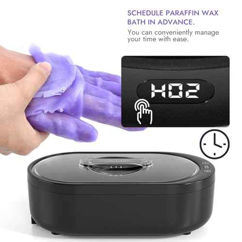 Small Paraffin Wax Machine for Hands - Small Size Hand Wax Paraffin Machine 2000ml With 3 packs of Paraffin Wax Kit Digital Display Screen for Paraffin Bath