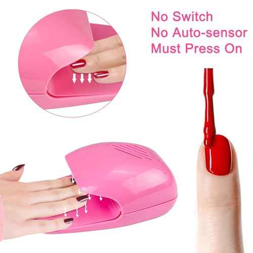 Cute Nail Dryer for Kids, Christmas Gifts for Girls, Quick Dry Pink Nail Fan Dryer, Mini and Portabe Nail Dryer for Regular Polish, Perfect Addition to Kids Nail Polish Set for Girls