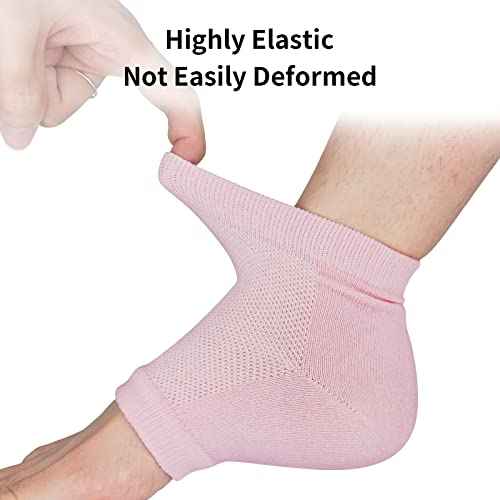 tifanso 3 Pairs Moisturizing Heel Socks for Dry Cracked Feet, Gel Repair Moisture Spa Socks for Women Dry Cracked Heels Overnight (Regular)