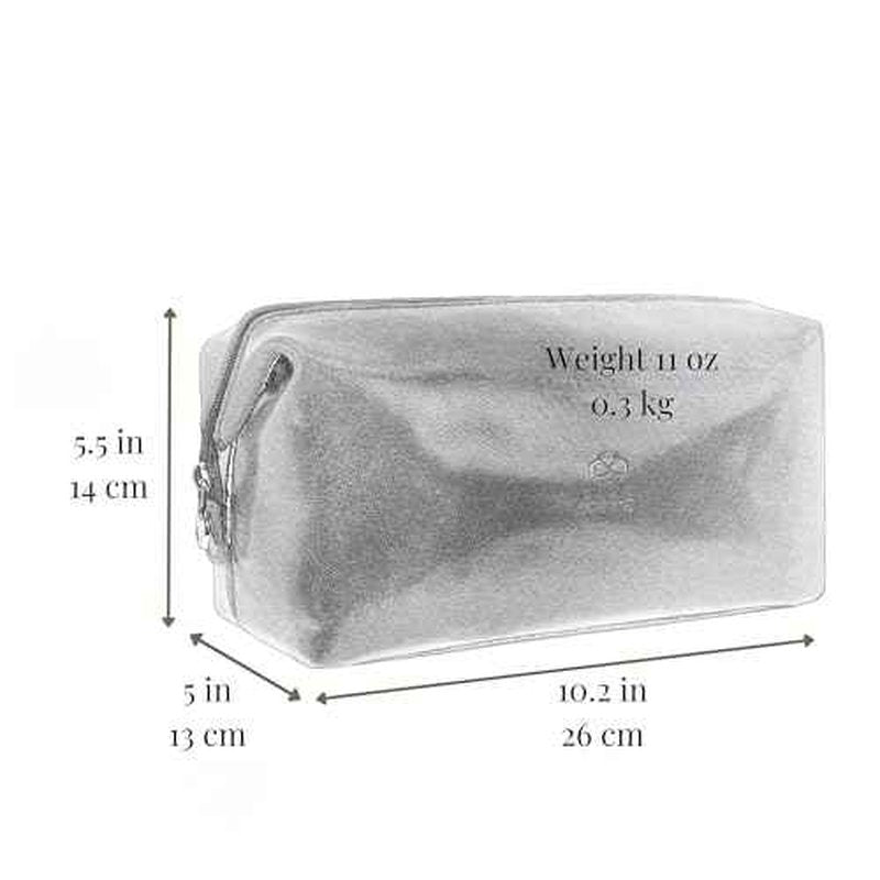 Time Resistance Leather Toiletry Bag Cosmetic Case Italian Classy Dopp Kit